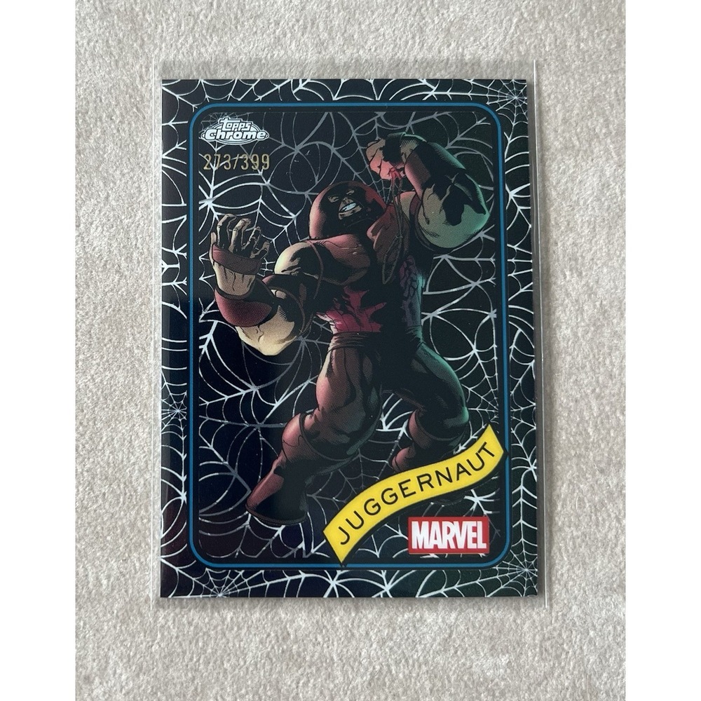 2025 Topps Chrome Marvel #146‎ Juggernaut /399 Spider Web Parallel Card